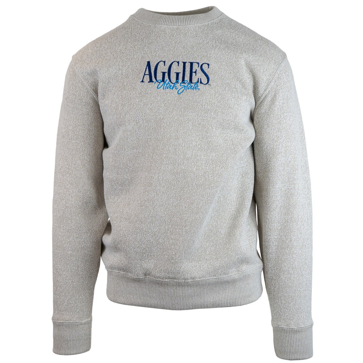 Utah State Aggies Textured Knit Embroidered Crew Sweatshirt